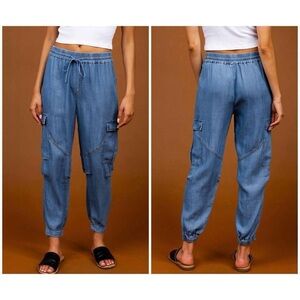 Women's Blue Cargo Jeans